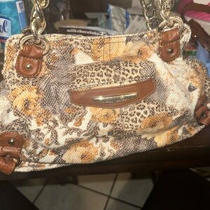 Kathy Van Zeeland Leopard Print Shoulder Bag with Brown Details